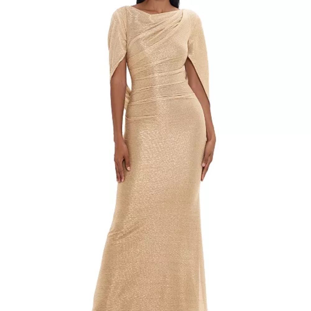 Betsy & Adam Gold Evening Gown